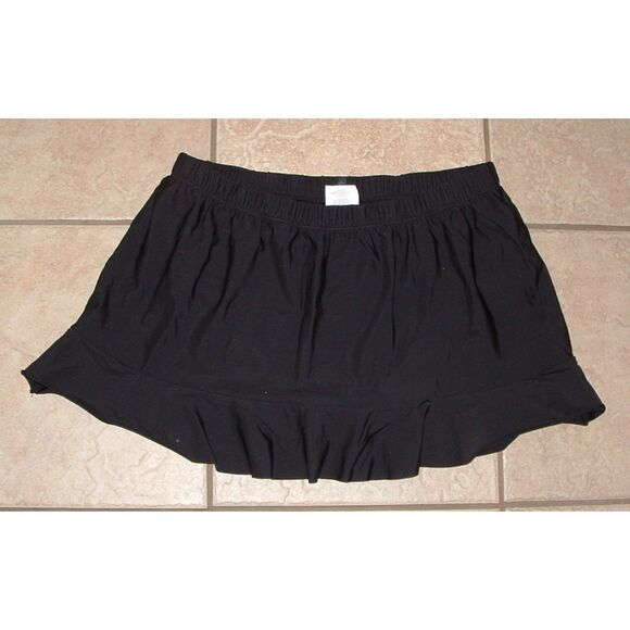 Aqua Green Other - Black Plus Sz 16/18 Beach Pool Elastic Waist Swim Skirt Skort Bottoms AQUA GREEN